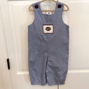 Blue White Patterned Smocked Football Longall